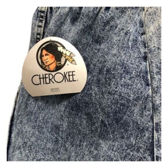 Vtg 80s Tapered Jeans Womens 12 Petite Cherokee Acid Wash Pleated High Waist USA - Picture 8 of 13